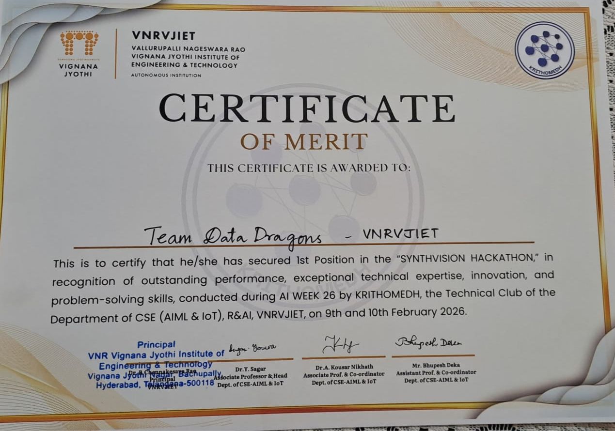 Synthvision Certificate